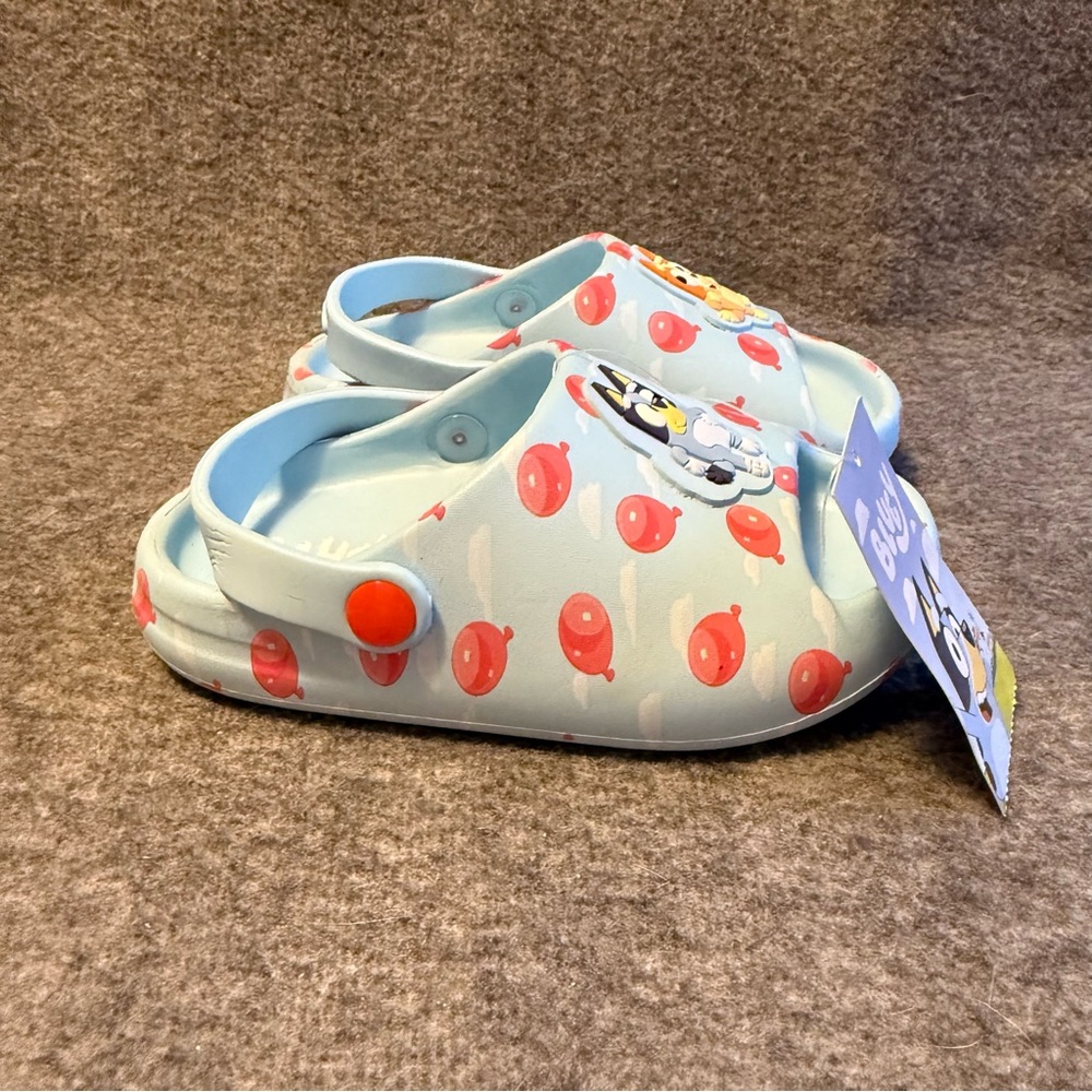Kids Cartoon Print Clogs - Blue and Red Bluey Slides Boys Size 9-10 New